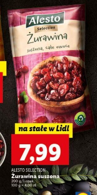 Lidl Żurawina suszona alesto oferta