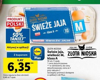 Lidl Jaja świeże kl. m złota nioska oferta