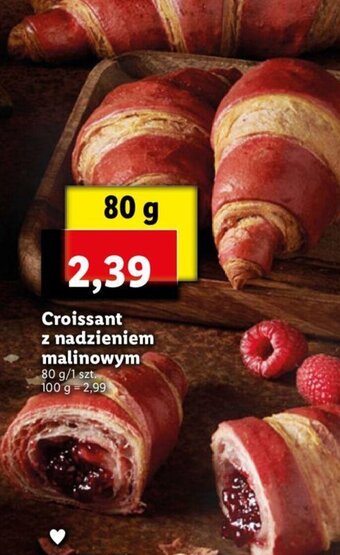 Lidl Croissant z nadzieniem malinowym 80g/1szt. oferta