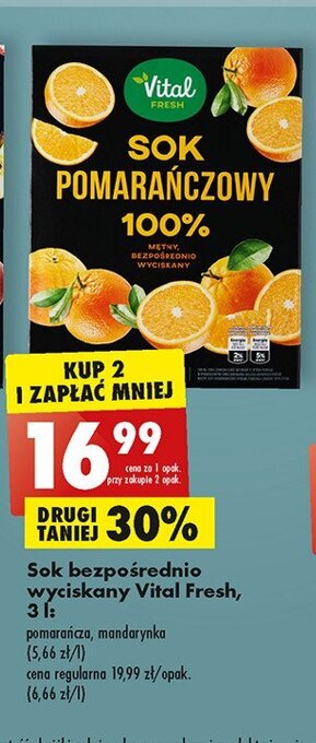 Biedronka Sok mandarynkowy oferta