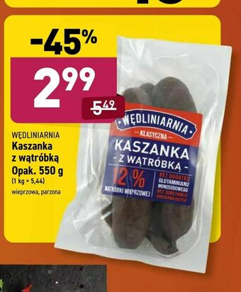 ALDI Kaszanka z wątróbką oferta