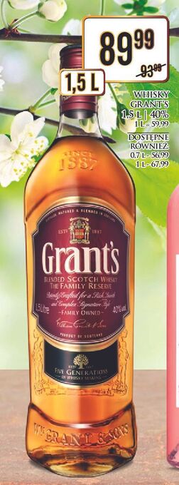 Dino Whisky grant's family reserve oferta