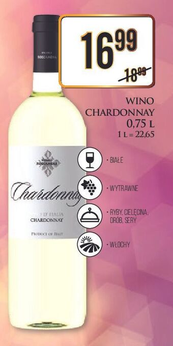 Wino białe wytrawne chardonnay