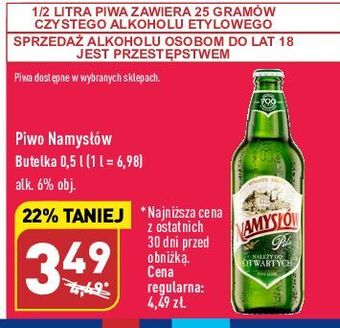 ALDI Piwo namysłów pils oferta
