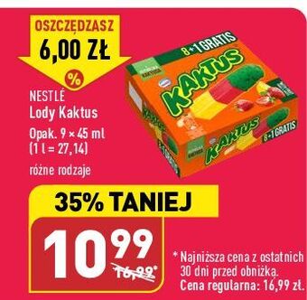 ALDI Lody cytrynowo-truskawkowe nestle kaktus oferta