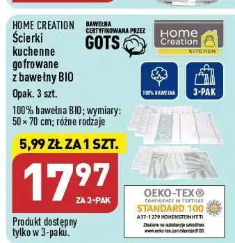 ALDI Ścierka kuchenna gofrowana 50 x 70 cm home creation oferta