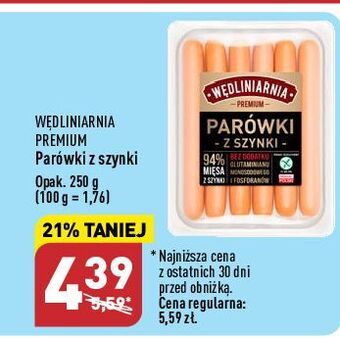ALDI Parówki z szynki wędliniarnia premium oferta
