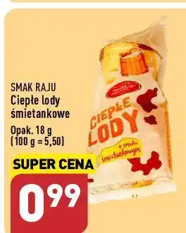 ALDI Lody ciepłe śmietankowe smak raju oferta