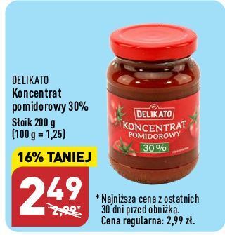 ALDI Koncentrat pomidorowy delikato oferta