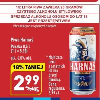 ALDI Piwo harnaś jasne pełne oferta