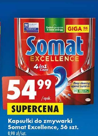 Biedronka Tabletki do zmywarki somat excellence 4in1 oferta