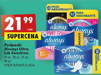 Biedronka Podpaski super plus 4-pak always ultra oferta