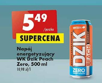 Biedronka Napoj energetyczny peach zero wk dzik oferta