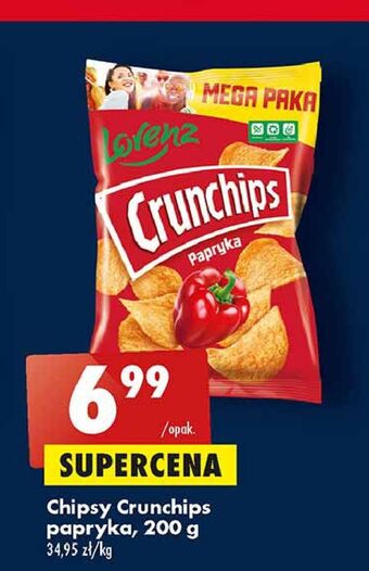 Biedronka Chipsy paprykowe crunchips oferta