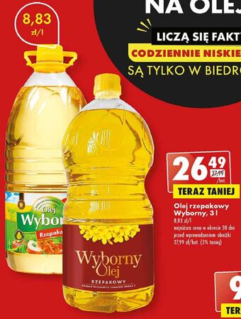 Biedronka Olej rzepakowy wyborny oferta