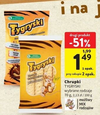 Intermarche Chrupki kukurydziane plecione tygryski oferta