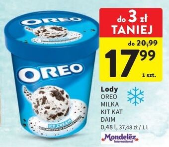 Intermarche Lody z kawałkami ciastek oreo ice cream oferta