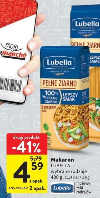 Intermarche Makaron spaghetti lubella pełne ziarno oferta