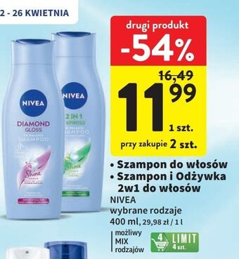 Intermarche Szampon do włosów nivea diamond gloss care oferta
