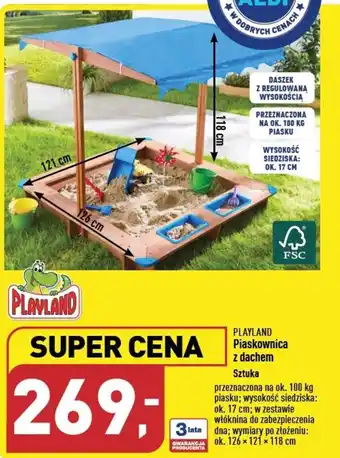 ALDI Playland Piaskownica z dachem 126x121x118cm oferta