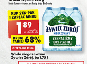 Biedronka Żywiec Zdrój Woda niegazowana 6x1,75l oferta