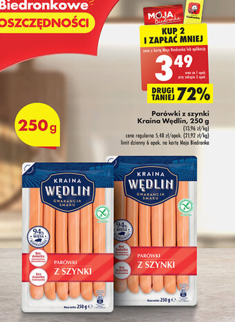 Biedronka Kraina Wędlin Parówki z szynki 250g oferta
