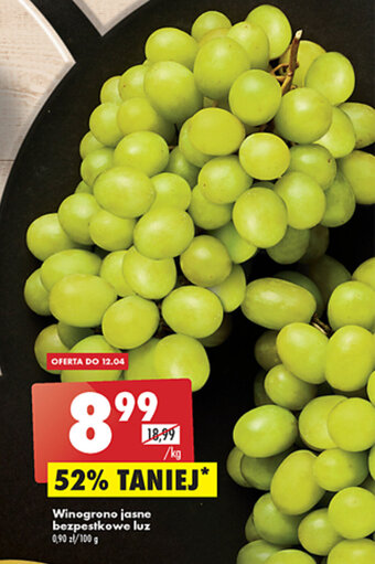 Biedronka Winogrono jasne bezpestkowe 1kg oferta