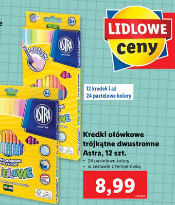 Lidl Kredki ołówkowe trójkątne Astra 12szt. oferta