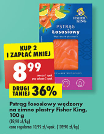 Biedronka Fisher King Pstrąg łososiowy wędzony na zimno plastry 100g oferta