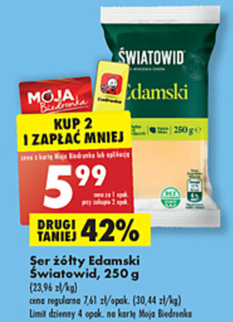 Biedronka Światowid Ser żółty Edamski 250g oferta
