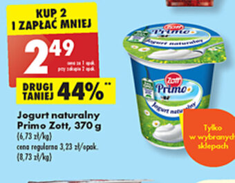 Biedronka Zott Jogurt naturalny Primo 370g oferta
