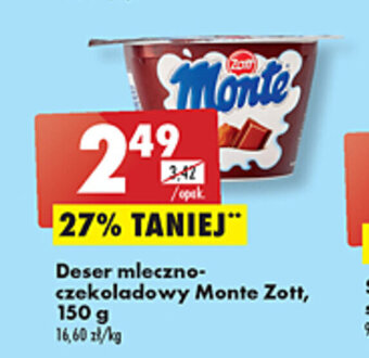 Biedronka Zott Deser mleczno-czekoladowy Monte 150g oferta