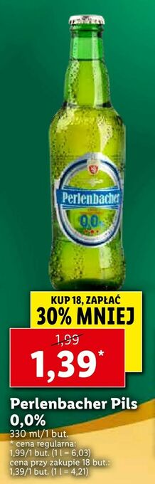 Lidl Perlenbacher Pils 0,0% oferta