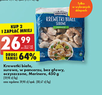 Biedronka Marinero Krewetki białe surowe w pancerzu, bez głowy, oczyszczone 450g oferta