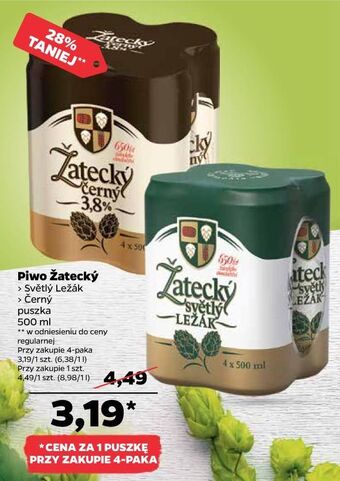 Netto Piwo zatecky svetly lezak oferta