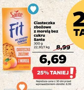 Netto Ciasteczka zbożowe z morelą sante fit oferta