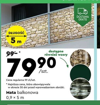 Biedronka Mata balkonowa 0.9 x 5 m oferta