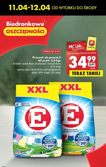 Biedronka Proszek do prania białych i jasnych tkanin e oferta