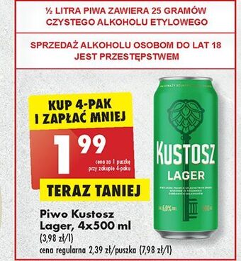 Biedronka Piwo kustosz lager oferta