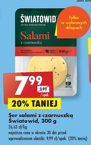 Biedronka Ser salami z czarnuszką światowid oferta