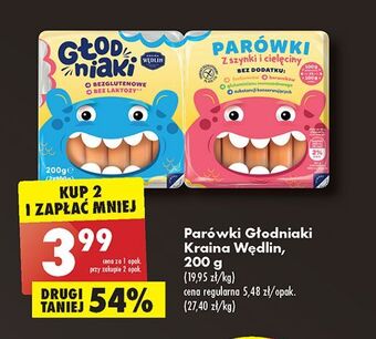 Biedronka Parówki z szynki i cielęciny bezglutenowe bez laktozy kraina wędlin głodniaki oferta