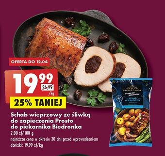 Biedronka Schab wieprzowy ze śliwką biedronka prosto do piekarnika oferta
