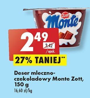 Biedronka Deser mleczno-czekoladowy z orzechami zott monte oferta
