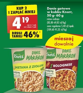 Biedronka Makaron bolognese knorr danie oferta