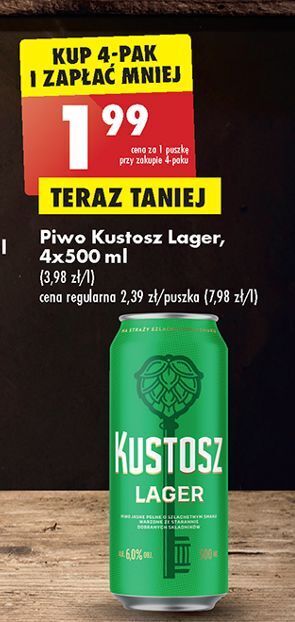 Biedronka Piwo kustosz lager oferta