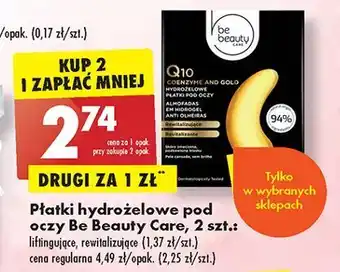 Biedronka Hydrożelowe płatki pod oczy collagen be beauty care oferta