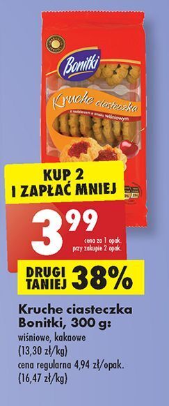 Biedronka Ciasteczka kruche z nadzieniem wiśniowym bonitki oferta