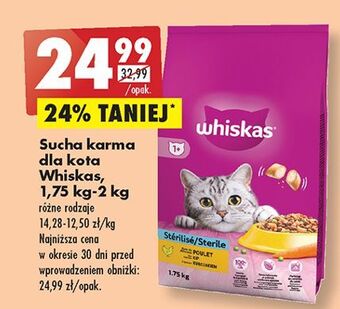 Biedronka Karma dla kota z kurczakiem whiskas sterile oferta