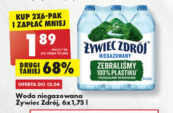 Biedronka Żywiec Zdrój Woda niegazowana 6x1,75 l oferta