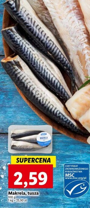 Lidl Makrela, tusza 100 g oferta